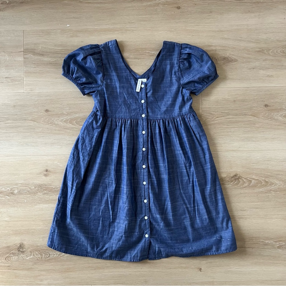 Janie and Jack Chambray Puff Sleeve Dress